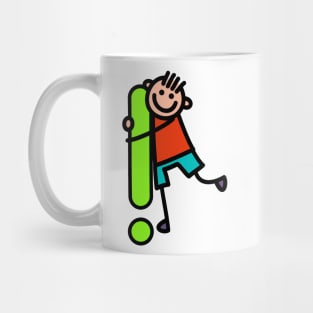 Letter Exclamation Mark for Boys alphabet Kids Colorful Cartoon Character Mug